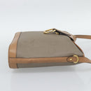 Christian Dior Shoulder Bag PVC Leather Beige Gold Tone Auth gh2327-5