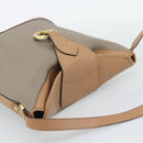 Christian Dior Shoulder Bag PVC Leather Beige Gold Tone Auth gh2327-6