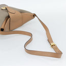 Christian Dior Shoulder Bag PVC Leather Beige Gold Tone Auth gh2327-7