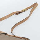 Christian Dior Shoulder Bag PVC Leather Beige Gold Tone Auth gh2327-8