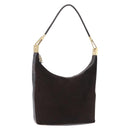 GUCCI Shoulder Bag Suede Brown Gold Tone 001 3814 Auth gh2328-1
