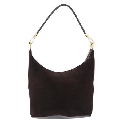 GUCCI Shoulder Bag Suede Brown Gold Tone 001 3814 Auth gh2328 - 0