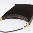 GUCCI Shoulder Bag Suede Brown Gold Tone 001 3814 Auth gh2328-7