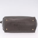 BALLY Hand Bag Leather Gray Gold Tone Auth gh2329-10