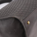 BALLY Hand Bag Leather Gray Gold Tone Auth gh2329-12