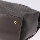 BALLY Hand Bag Leather Gray Gold Tone Auth gh2329-13