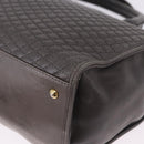 BALLY Hand Bag Leather Gray Gold Tone Auth gh2329-15