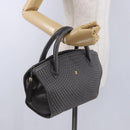 BALLY Hand Bag Leather Gray Gold Tone Auth gh2329-26