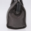 BALLY Hand Bag Leather Gray Gold Tone Auth gh2329-4