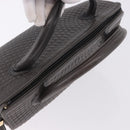BALLY Hand Bag Leather Gray Gold Tone Auth gh2329-7