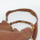 GUCCI Bamboo Hand Bag Leather 2way Brown Gold Tone Auth gh2330-10