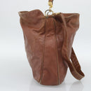 GUCCI Bamboo Hand Bag Leather 2way Brown Gold Tone Auth gh2330-4