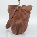 GUCCI Bamboo Hand Bag Leather 2way Brown Gold Tone Auth gh2330-5