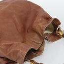 GUCCI Bamboo Hand Bag Leather 2way Brown Gold Tone Auth gh2330-6