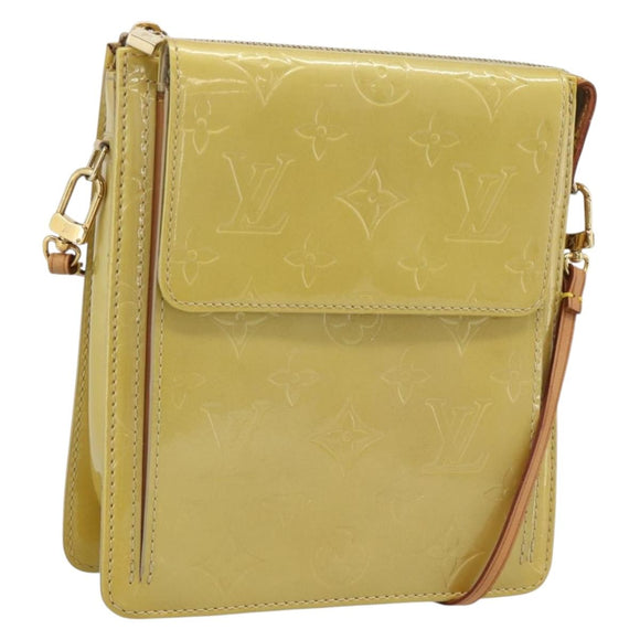 LOUIS VUITTON Monogram Vernis Motto Accessory Pouch Beige M91136 LV Auth gh2331A