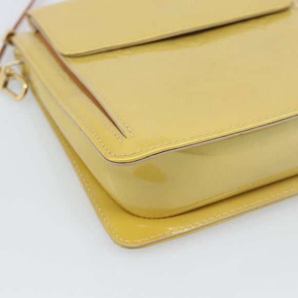 LOUIS VUITTON Monogram Vernis Motto Accessory Pouch Beige M91136 LV Auth gh2331A