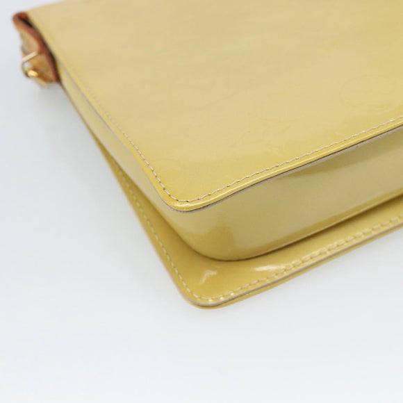 LOUIS VUITTON Monogram Vernis Motto Accessory Pouch Beige M91136 LV Auth gh2331A