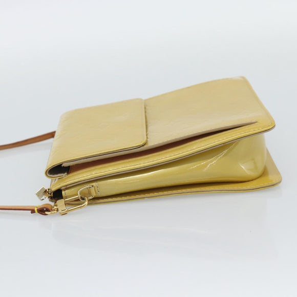LOUIS VUITTON Monogram Vernis Motto Accessory Pouch Beige M91136 LV Auth gh2331A
