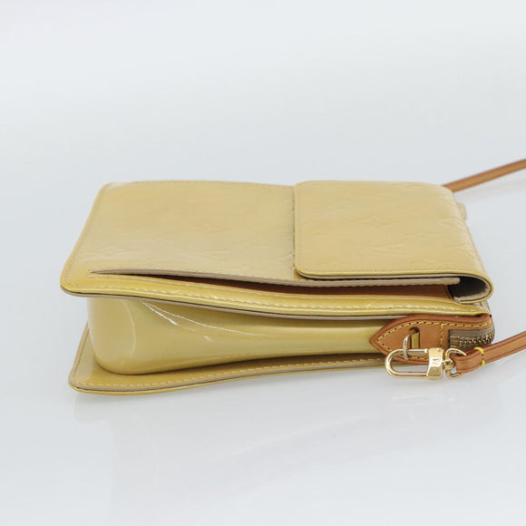 LOUIS VUITTON Monogram Vernis Motto Accessory Pouch Beige M91136 LV Auth gh2331A