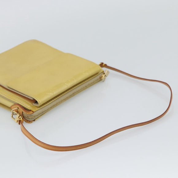 LOUIS VUITTON Monogram Vernis Motto Accessory Pouch Beige M91136 LV Auth gh2331A