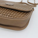 FENDI Shoulder Bag Leather Brown Gold Tone Auth gh2333A-9