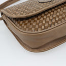 FENDI Shoulder Bag Leather Brown Gold Tone Auth gh2333A-14