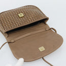 FENDI Shoulder Bag Leather Brown Gold Tone Auth gh2333A-10