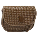 FENDI Shoulder Bag Leather Brown Gold Tone Auth gh2333A-1