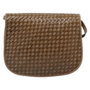 FENDI Shoulder Bag Leather Brown Gold Tone Auth gh2333A-2