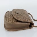 FENDI Shoulder Bag Leather Brown Gold Tone Auth gh2333A-4