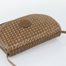 FENDI Shoulder Bag Leather Brown Gold Tone Auth gh2333A-6