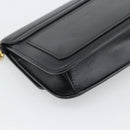 Chloe Chain Shoulder Bag Leather Black Gold Tone Auth gh2335A-16