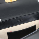 Chloe Chain Shoulder Bag Leather Black Gold Tone Auth gh2335A-19