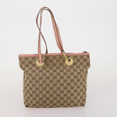 GUCCI GG Canvas Shoulder Bag Hand Bag 3 Set Beige Pink Silver Auth gh2336-10