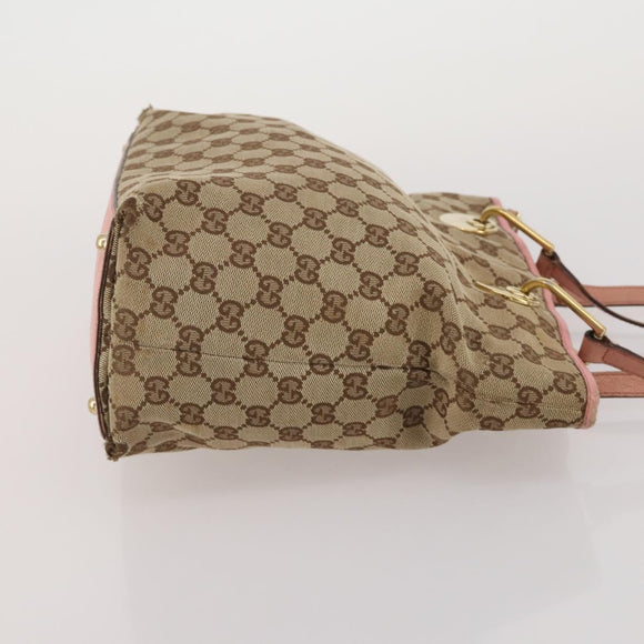 GUCCI GG Canvas Shoulder Bag Hand Bag 3 Set Beige Pink Silver Auth gh2336