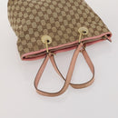 GUCCI GG Canvas Shoulder Bag Hand Bag 3 Set Beige Pink Silver Auth gh2336-12