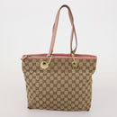 GUCCI GG Canvas Shoulder Bag Hand Bag 3 Set Beige Pink Silver Auth gh2336-9