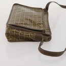 FENDI Zucchino Shoulder Bag PVC Leather 2 Set Brown Gold Tone Auth gh2337-12