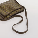 FENDI Zucchino Shoulder Bag PVC Leather 2 Set Brown Gold Tone Auth gh2337-13