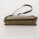 FENDI Zucchino Shoulder Bag PVC Leather 2 Set Brown Gold Tone Auth gh2337-15