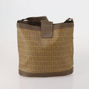 FENDI Zucchino Shoulder Bag PVC Leather 2 Set Brown Gold Tone Auth gh2337-3