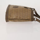 FENDI Zucchino Shoulder Bag PVC Leather 2 Set Brown Gold Tone Auth gh2337-4