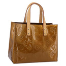 LOUIS VUITTON Monogram Vernis Reade PM Hand Bag Bronze M91146 LV Auth gh2341V-1