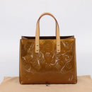 LOUIS VUITTON Monogram Vernis Reade PM Hand Bag Bronze M91146 LV Auth gh2341V-12