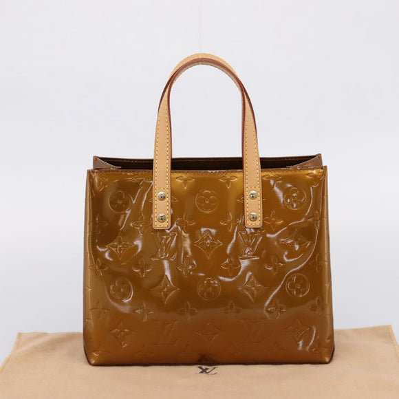 LOUIS VUITTON Monogram Vernis Reade PM Hand Bag Bronze M91146 LV Auth gh2341V