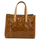 LOUIS VUITTON Monogram Vernis Reade PM Hand Bag Bronze M91146 LV Auth gh2341V-2