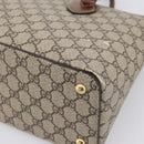 GUCCI GG Supreme Hand Bag PVC 2way Beige Gold Tone 409534 Auth gh2344-12