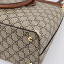 GUCCI GG Supreme Hand Bag PVC 2way Beige Gold Tone 409534 Auth gh2344-14