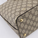 GUCCI GG Supreme Hand Bag PVC 2way Beige Gold Tone 409534 Auth gh2344-15