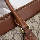GUCCI GG Supreme Hand Bag PVC 2way Beige Gold Tone 409534 Auth gh2344-19